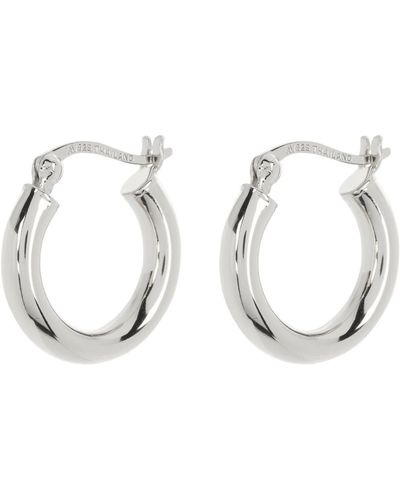 Argento Vivo Sterling Silver Small Tube Hoop Earrings - Metallic