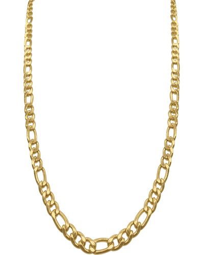 Adornia Water Resistant Figaro Chain Necklace - Metallic