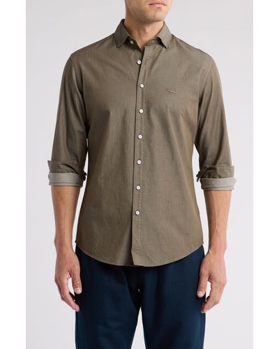 Rodd & Gunn Sunrise Beach Sports Fit Cotton Button-up Shirt - Brown