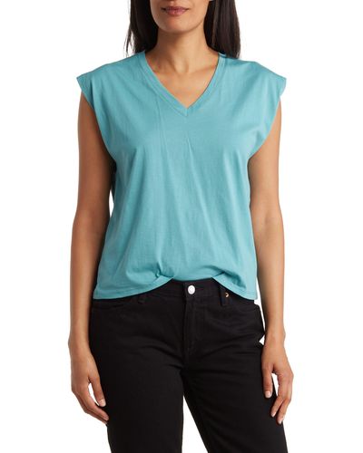 Nordstrom V-neck Pima Cotton T-shirt - Blue