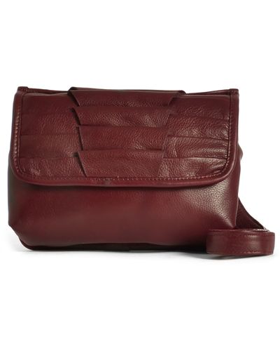 day&mood Small Brenna Leather Crossbody Bag In Wine At Nordstrom Rack - Purple
