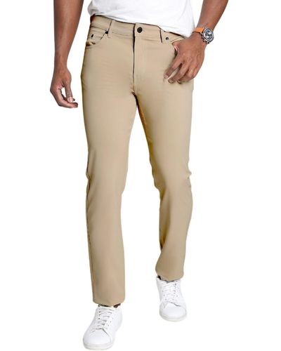 Jachs New York Straight Leg Tech 5-pocket Pants - Natural