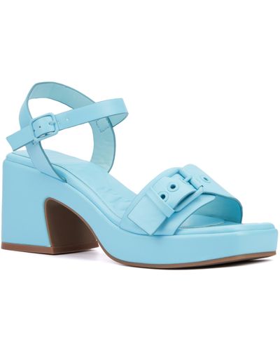 Olivia Miller Slay Block Heel Sandal - Blue