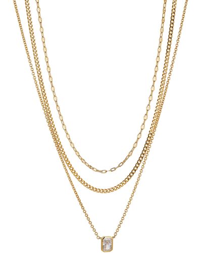 Nadri Set Of 3 Necklaces - Metallic