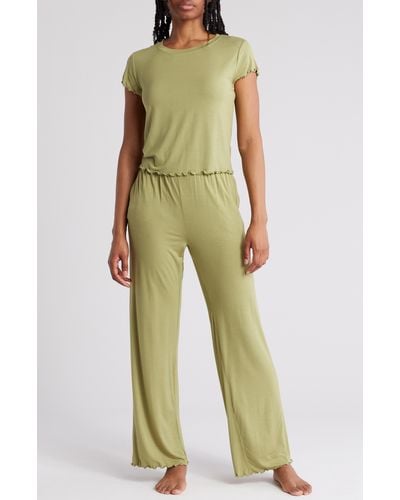 Abound After Hours Cap Sleeve Top & Pants Pajamas - Green