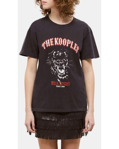 The Kooples Logo Cotton Jersey T-shirt - Black