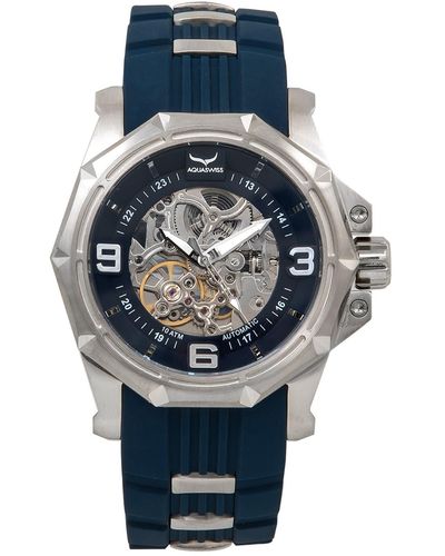 Aquaswiss Vessel G Automatic Silicone Strap Watch - Blue