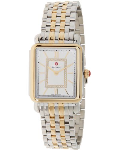 Michele Deco Ii Diamond Two-tone Bracelet Watch - Metallic