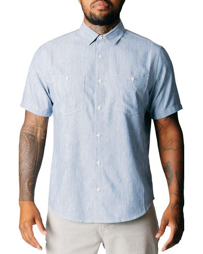 Fundamental Coast Blue Fin Short Sleeve Button-up Shirt