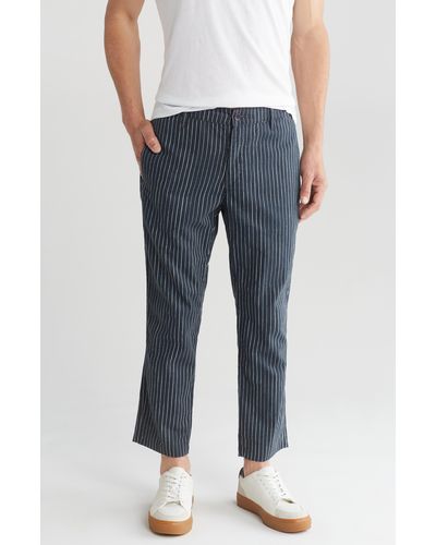 AG Jeans Payton Drawstring Pinstripe Pants - Blue