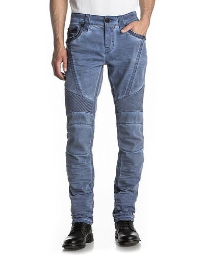 Rock Revival Biker Moto Jeans - Blue