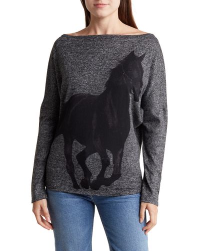Go Couture Dolman Pullover Sweater - Black