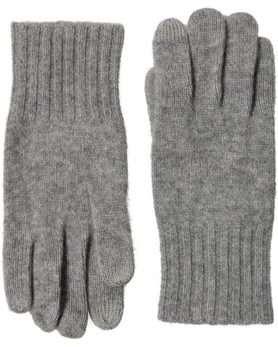 Amicale Cashmere Rib Knit Gloves - Gray