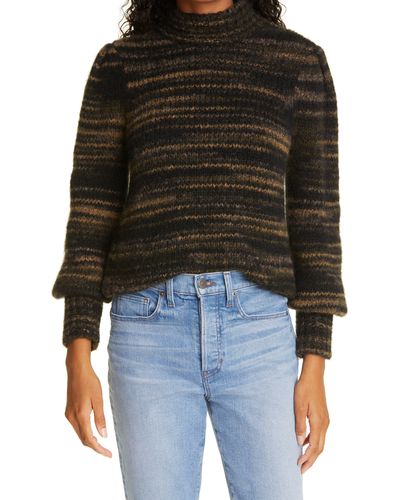 Veronica Beard Alston Mock Neck Sweater - Black