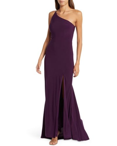 Jump Apparel One-shoulder Side Cutout Gown - Purple