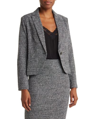 Amanda + Chelsea Tweed Knit Blazer - Gray