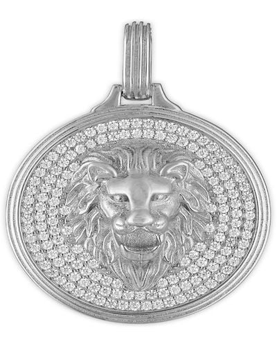 Esquire Cubic Zirconia Lion Head Pendant - Gray