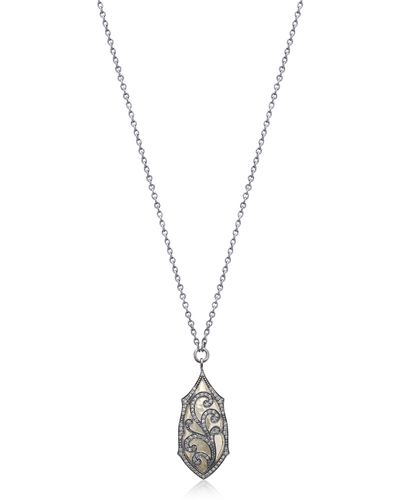 Lois Hill 18k Gold & Sterling Silver Brown Diamond Swirl Pendant Necklace - Metallic