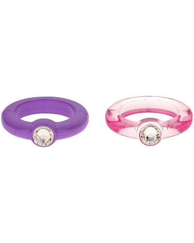 Ettika Set Of 2 Purple & Pink Resin Rings