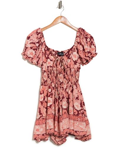Angie Romper With Sweetheart Neckline In Rosewood At Nordstrom Rack - Red