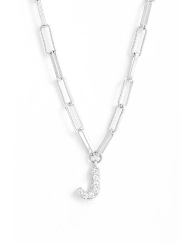 Nadri Pavé Initial Pendant Necklace - Metallic