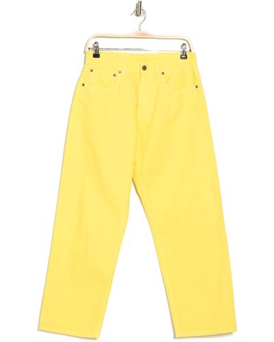 Nordstrom 6397 Skater High Waist Crop Jeans In Overdye Yellow At Rack