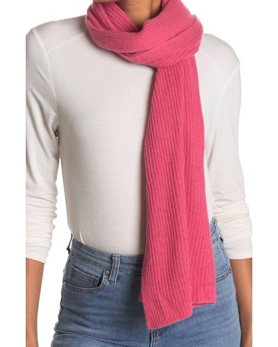 Portolano Ribbed Knit Wrap Scarf - Pink