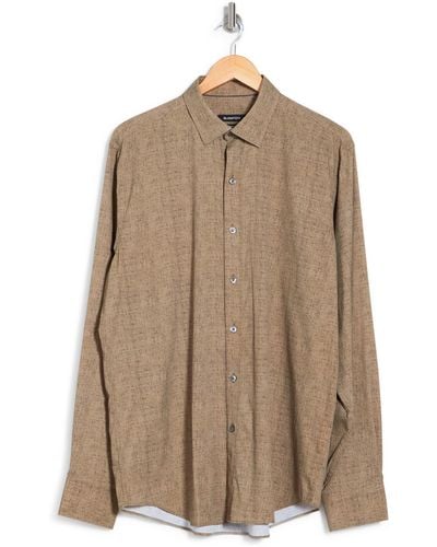 Bugatchi Performance Classic Fit Stretch Solid Button-up Shirt In Khaki At Nordstrom Rack - Brown