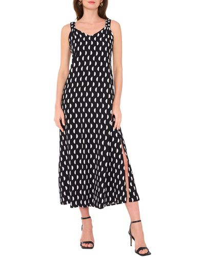 Halogen® Scrunched Strap Sleeveless Maxi Dress - Black