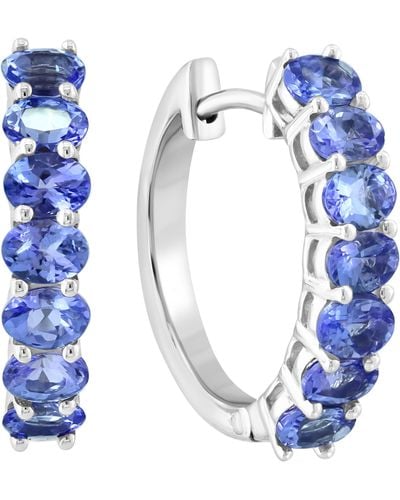 Effy Sterling Silver Tanzanite Hoop Earrings - Blue