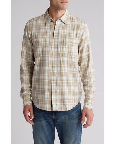 Lucky Brand Mason Plaid Workwear Button-up Shirt - Natural