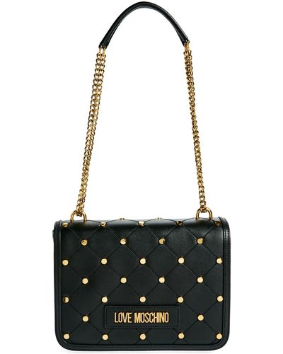 Love Moschino Studded Quilted Shoulder Bag - Black