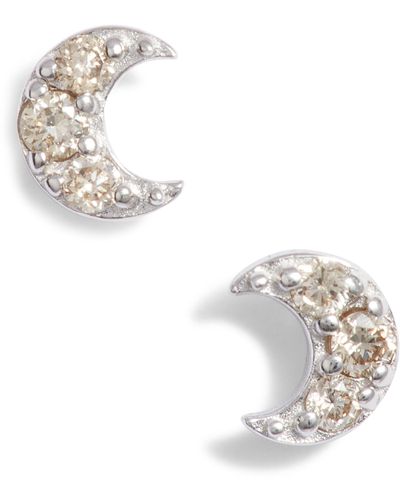 SET & STONES Claro Diamond Stud Earrings - Metallic