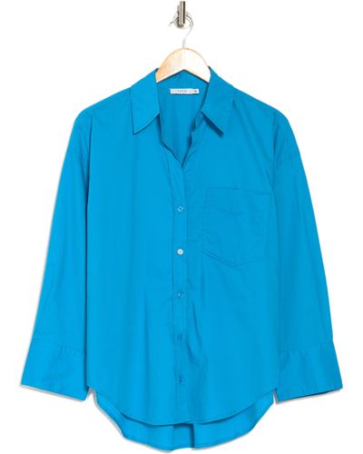 Lush Oversized Button-down Shirt - Blue