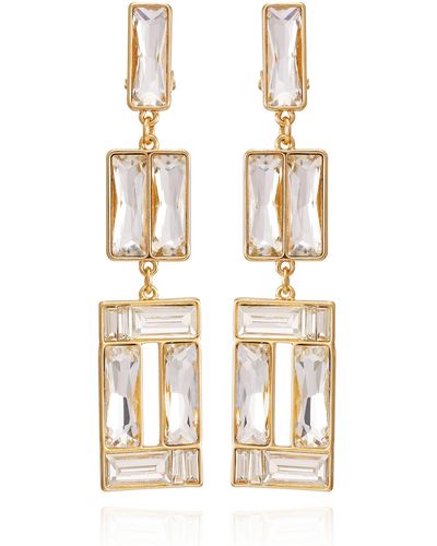 Vince Camuto Statement Clip On Drop Earrings - Natural