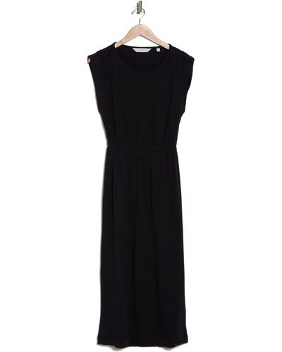 Joie Natalia Linen & Cotton Elastic Waist Maxi Dress - Black