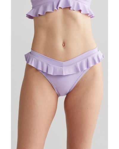 Hanky Panky Ruffle Trim Bikini Bottoms - Purple