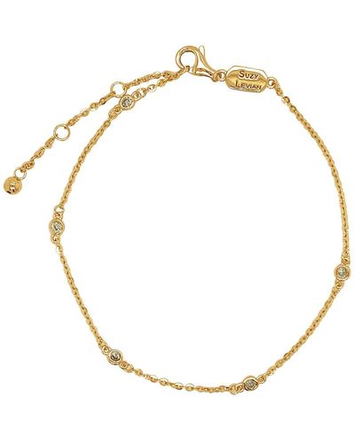 Suzy Levian 14k Yellow Gold Diamond Bracelet - Metallic
