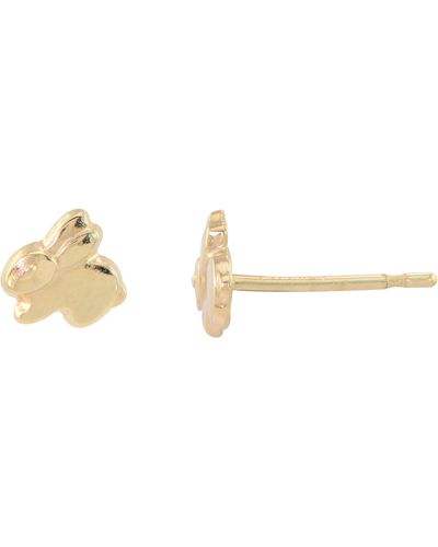 CANDELA JEWELRY 14k Yellow Gold Bunny Stud Earrings - Metallic