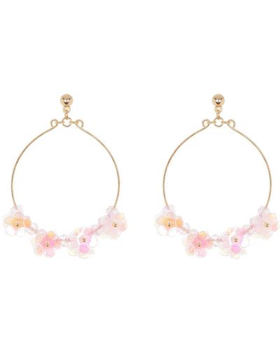 Natasha Couture Mini Glitter Floral Earrings In Pink At Nordstrom Rack