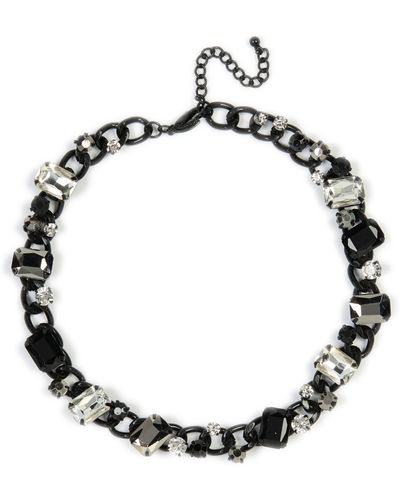 Tasha Crystal Chain Necklace - Black