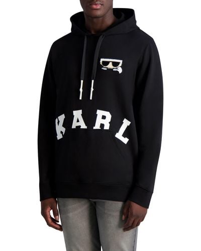 Karl Lagerfeld Logo Pullover Hoodie - Black