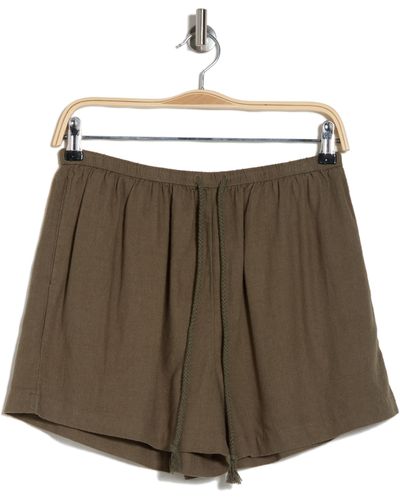 Melrose and Market Linen Drawstring Shorts - Brown
