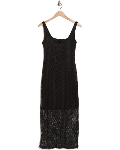 Bebe Diamond Knit Mesh Tank Dress - Black