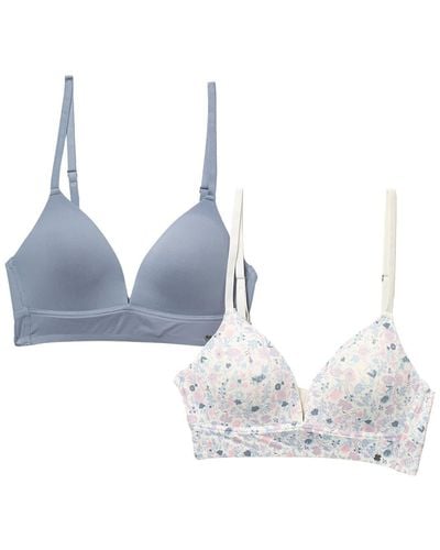 Lucky Brand Longline Brushed Micro Wireless Bra - Pack Of 2 - Multicolor