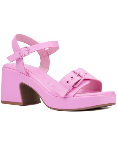 Olivia Miller Slay Block Heel Sandal - Pink