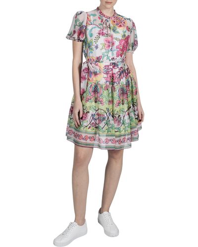 Julia Jordan Mock Neck Tiered Dress - Multicolor