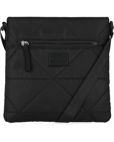 Tahari Janie Nylon Diamond Quilt Crossbody Bag - Black