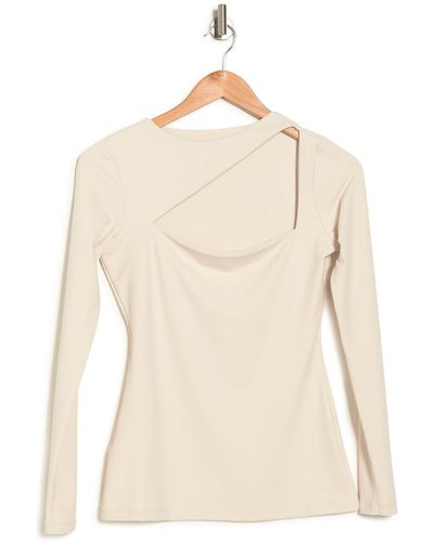 Susana Monaco Cutout Long Sleeve Top In Blanched Almond At Nordstrom Rack - Natural
