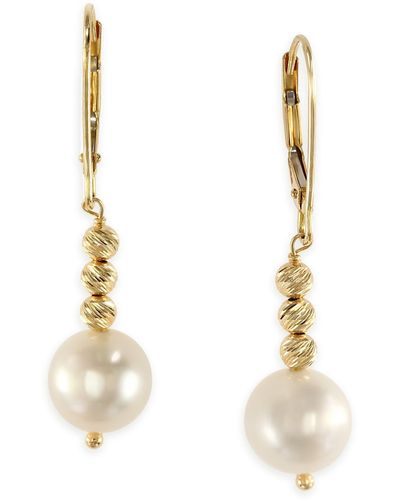 Effy 14k Yellow Gold Freshwater Pearl Drop Earrings - White